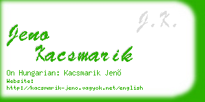jeno kacsmarik business card